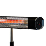 Load image into Gallery viewer, Right hand close up of the black Nebula 2KW Free Standing Infrared Heater