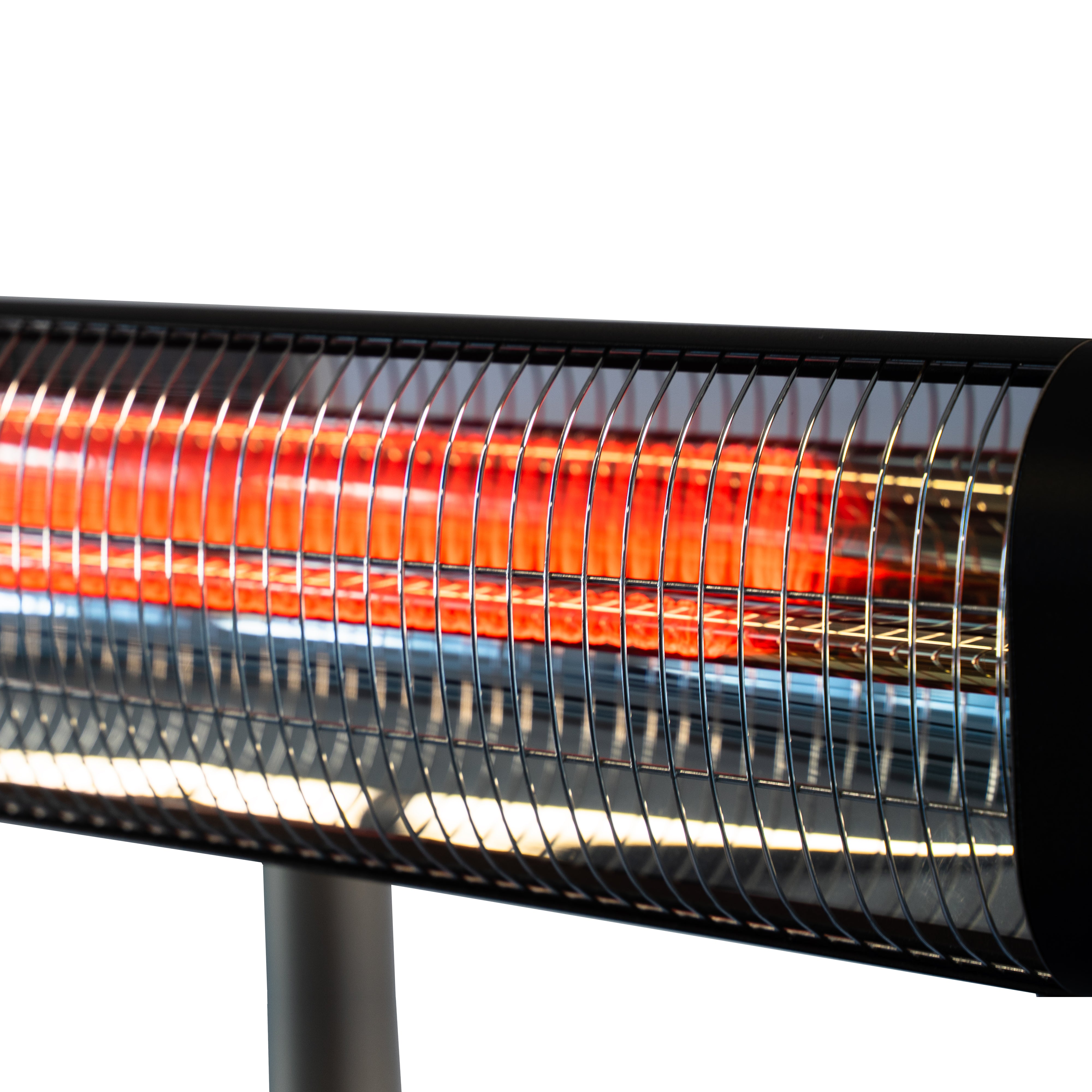 Grate close up of the black Nebula 2KW Free Standing Infrared Heater