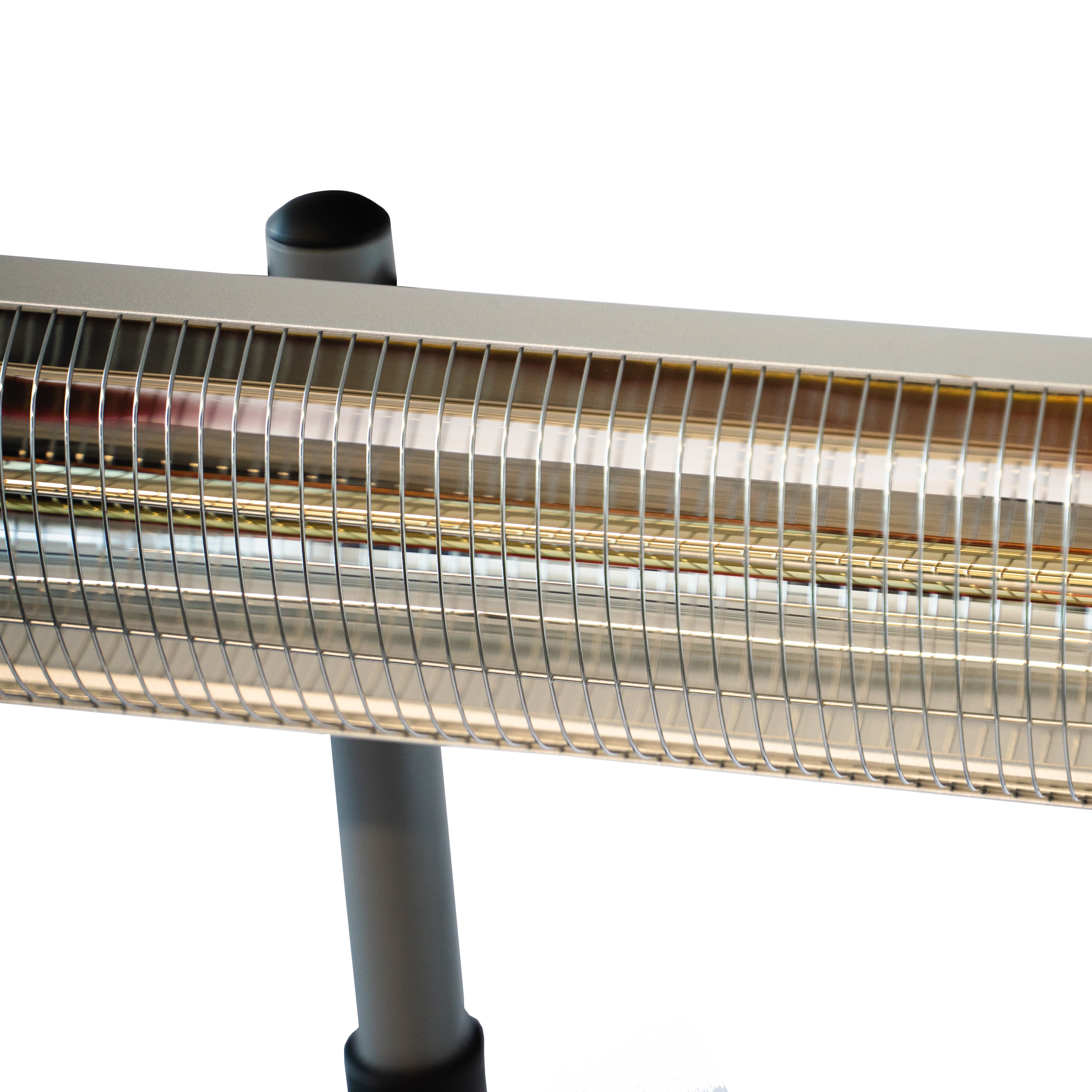 Grate close up of the silver Nebula 2KW Free Standing Infrared Heater