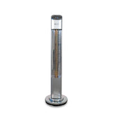 Load image into Gallery viewer, Silver 2KW Rotating Upright Infrared Heater UP-20 with its lamp off against a white background
