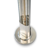 Load image into Gallery viewer, Close up of the silver 2KW Rotating Upright Infrared Heater UP-20 rotating base