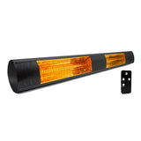 Load image into Gallery viewer, Black KMH-30R 3KW Infrared Wall Mounted Outdoor Garden Heater with its black remote control against a white background