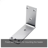 Load image into Gallery viewer, Close up of the infrared outdoor heater bracket against a white background with the caption &quot;fixed wall  bracket for mounting the heater&quot;
